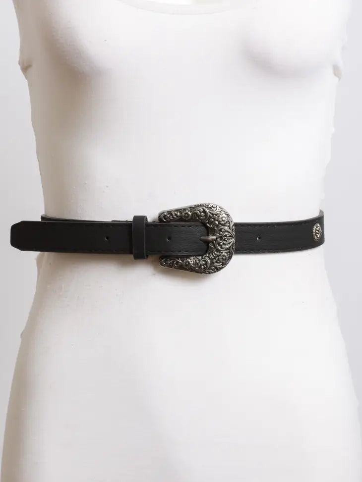 Western Style Belt Black