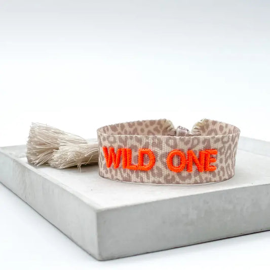 Wild One... Statement, Embroidered Woven Bracelet