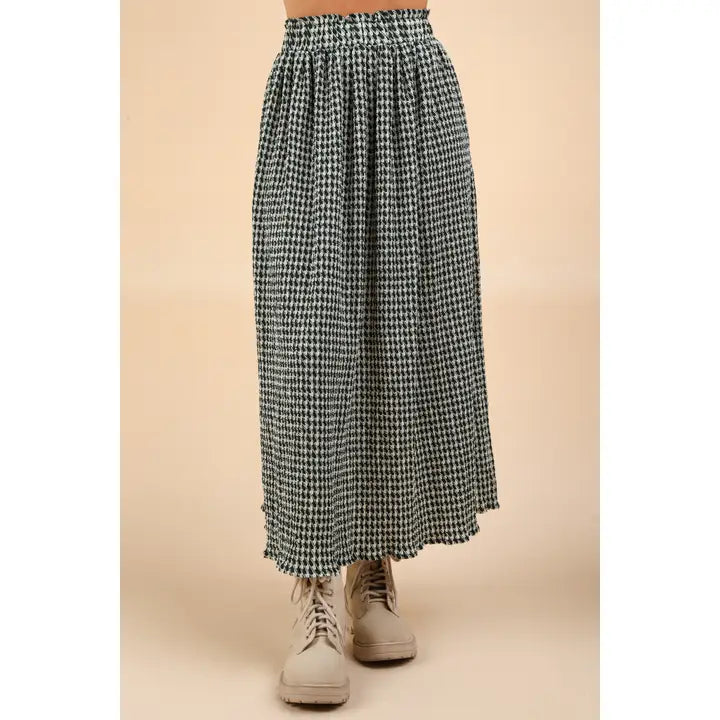 Harper hounds tooth midi skirt