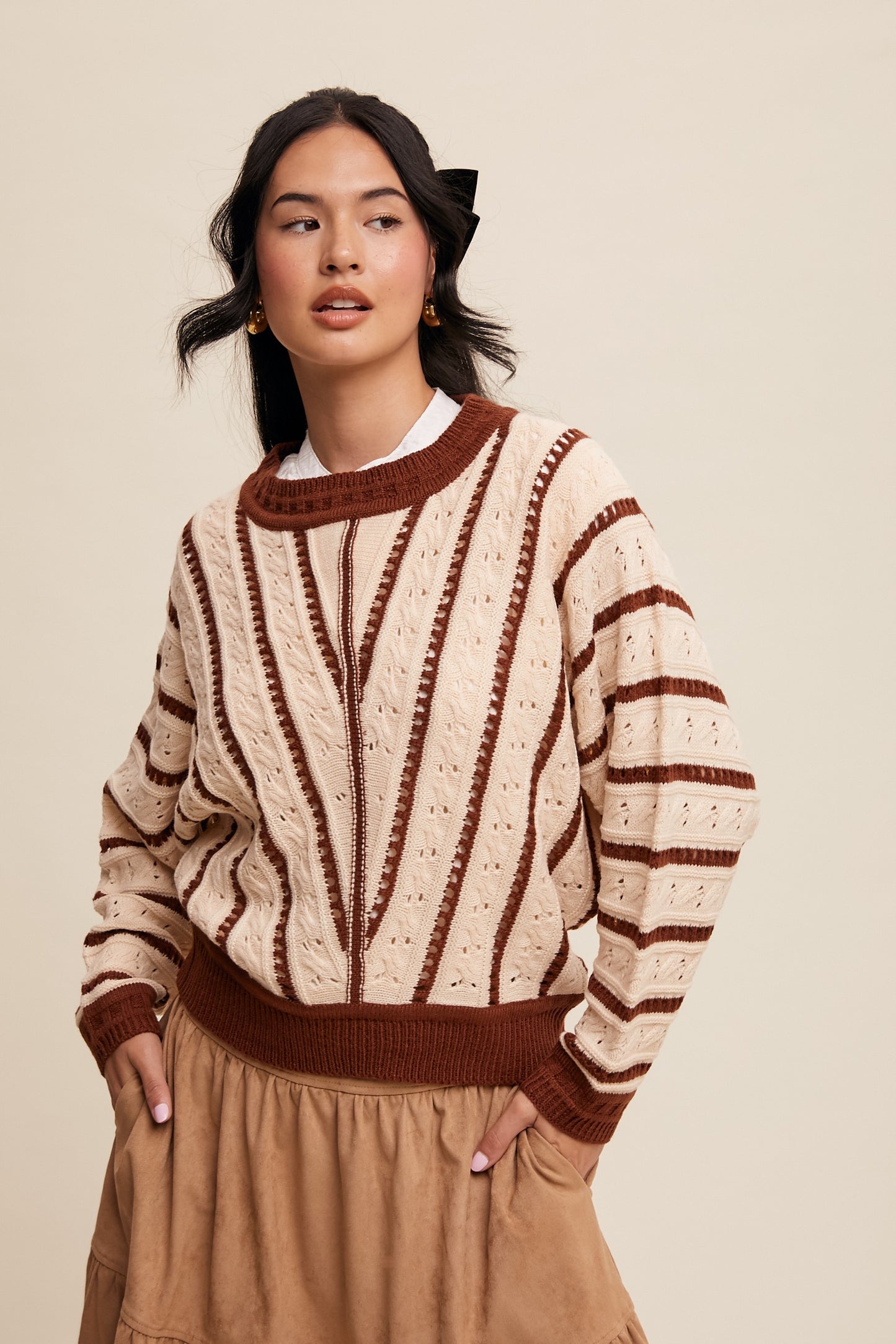 Boski Brown V Sweater