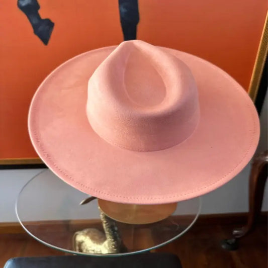 Queens Pink Vegan Suede Rancher Style Hat