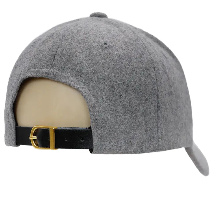 Grey Wool Baseball Cap