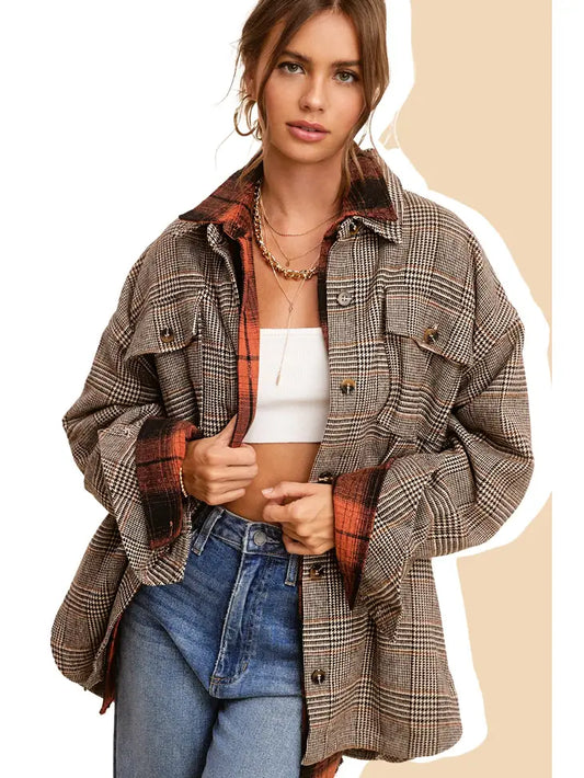 Vintage Plaid Brown Jacket