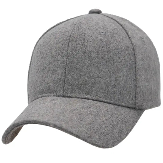 Grey Wool Baseball Cap