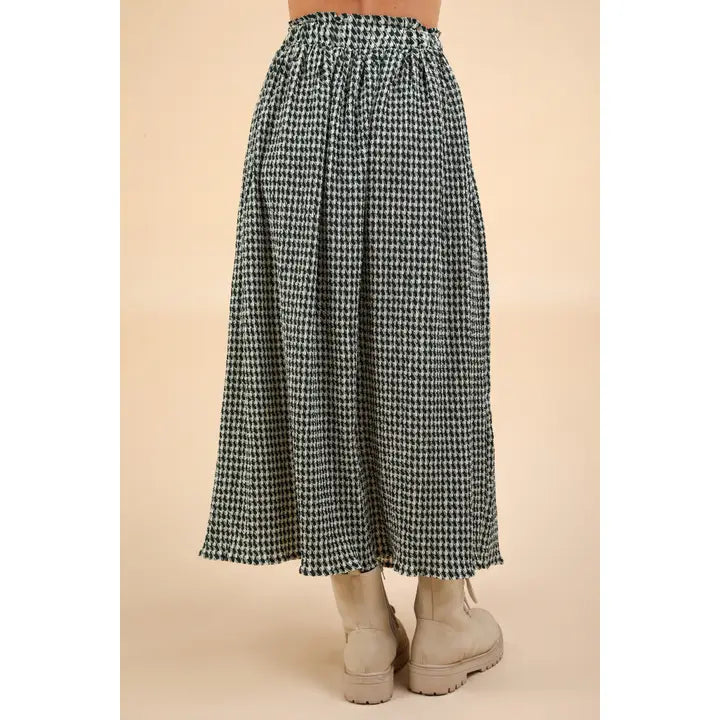 Harper hounds tooth midi skirt