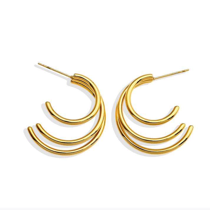 AILSA Triple Stacked Gold Hoop Earrings