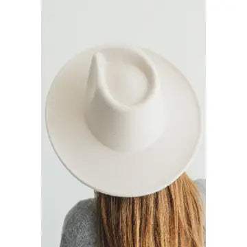 Queens Ivory Vegan Felt Boater Hat