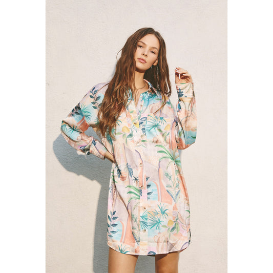 Palms Spring Shirt Dress