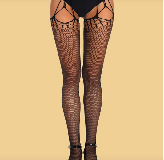 Cut out Black Fish Net Tights