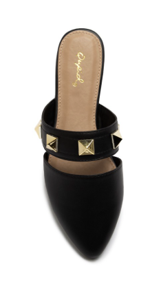 Studded Black Mule